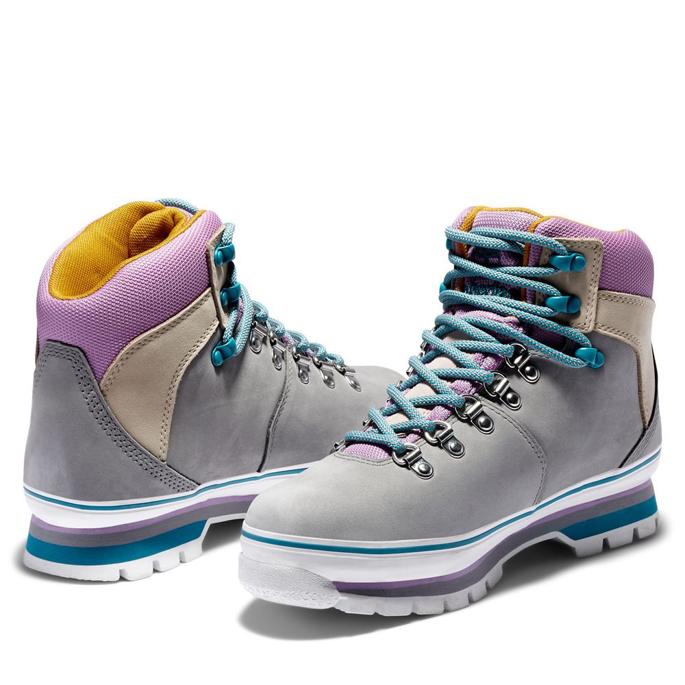 Timberland Womens Sneakers Euro Hiker Mixed-Media Waterproof Boots - Grey - India AQ4906785